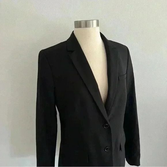 Banana Republic Long And Lean Blazer Wool Jacket Sz 8 Black - Picture 4 of 9